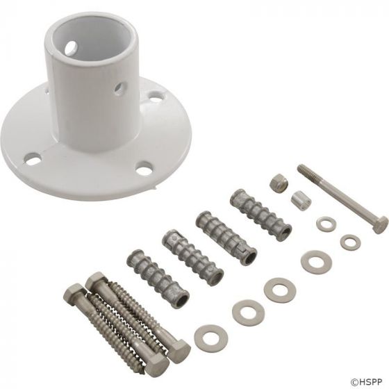  Perma-Cast PF-3119-A White Aluminum Deck Flange with Hardware 1.90